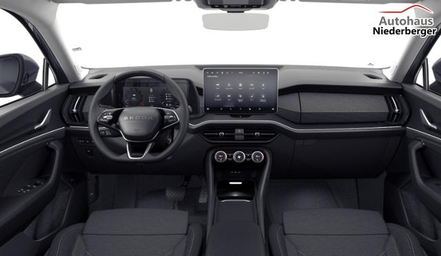 Skoda Kodiaq Selection Business Edition 1.5 TSI mHEV 150PS DSG, 3J Garantie, 18" Alu, ANH&Auml;NGERKUPPLUNG, MATRIX-LED, ELEKTR. HECKKLAPPE, NAVI 13", KESSY+ALARM, Fahrersitz + Sitzheizung, SPORT-M-Lederlenkrad beheizt, 3Z-Climatronic, ACC, Parksensoren v/h, R&uuml;ckfahrkamera, Dachreling 
