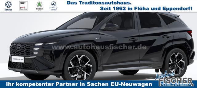 Hyundai TUCSON N Line 1.6 T-GDI MHEV 48V 160PS DCT/AUTOMATIK 4x4, 5J Garantie, Navigationssystem 12,3", Winter-Paket, SunSet, Bi-LED-Scheinwerfer, 19" Alu, Parksensoren vorne/hinten, Kamera, Leder-/Kunstleder-Polster, Tempomat, 2-Zonen-Climatronic, Smart Key, Alarm, Lederlenkr 