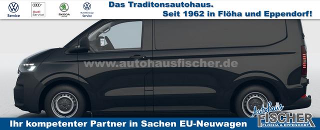 Volkswagen T7 Kastenwagen Transporter LIEFERUNG KOSTENLOS! 2.0 TDI 150PS, Schwarz, HECKFLÜGELTÜREN, 2-Zonen-Klimautomatik, M-Lederlenkrad, Anhängerkupplung, Parksensoren vorn/hinten, Rückfahrkamera, Frontscheibe beheizbar, Ganzjahresreifen, Sitzpaket 46 (inkl. Sitzheizung), Reserverad, 70l Tank, Laderaumpaket 