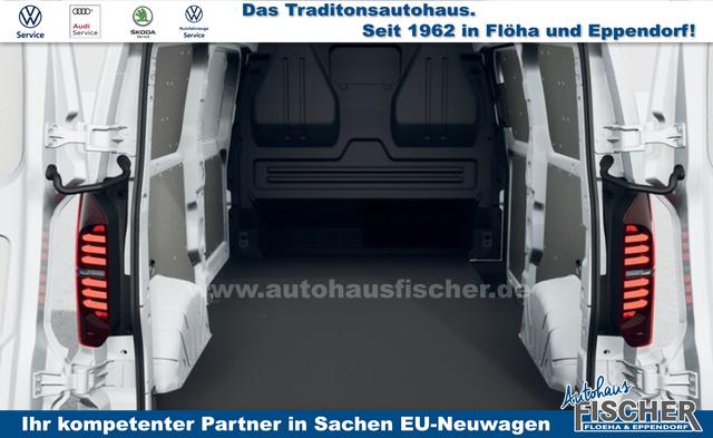 Volkswagen T7 Kastenwagen Transporter LIEFERUNG KOSTENLOS! 2.0 TDI 170PS AUTOMATIK LANG, Schwarz, HECKFLÜGELTÜREN, 2-Zonen-Klimautomatik, M-Lederlenkrad, Anhängerkupplung, Parksensoren vorn/hinten, Rückfahrkamera, Frontscheibe beheizbar, Ganzjahresreifen, Sitzpaket 46 (inkl. Sitzheizung), Reserverad, 70l Tank 
