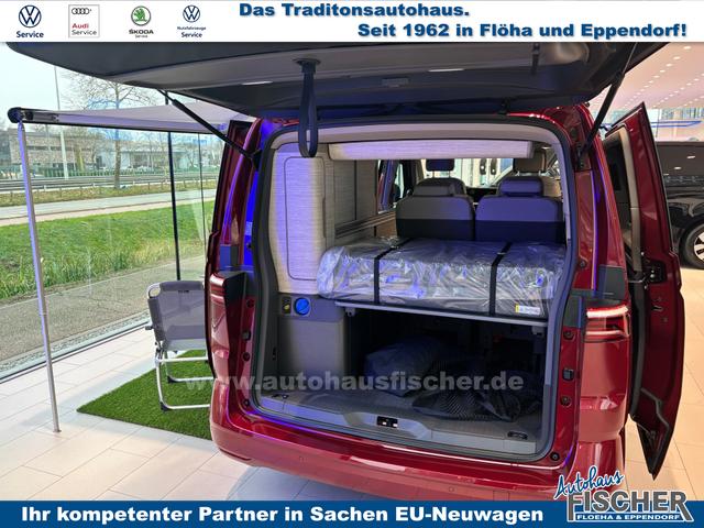 Volkswagen T7 California Beach Camper 1.5 eHybrid (Plug-In-Hybrid) 245PS ALLRAD DSG (AUTOMATIK), 17" Alu, Mini-Küche, Privacy-Glas, Aufstelldach, Klimaanlage, Parksensoren vorne und hinten, Digital Cockpit Pro, Radio Ready2Discover 10" + Wireless App-Connect, Tempomat, LED-Scheinwerfer, M-Le 
