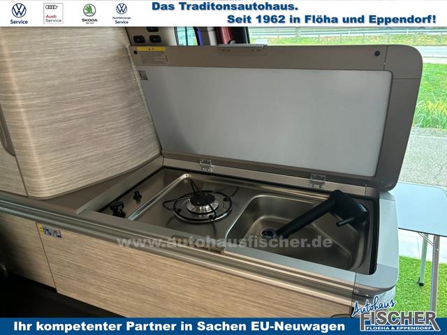 Volkswagen T7 California Beach Camper 1.5 eHybrid (Plug-In-Hybrid) 245PS ALLRAD DSG (AUTOMATIK), 17" Alu, Mini-Küche, Privacy-Glas, Aufstelldach, Klimaanlage, Parksensoren vorne und hinten, Digital Cockpit Pro, Radio Ready2Discover 10" + Wireless App-Connect, Tempomat, LED-Scheinwerfer, M-Le 