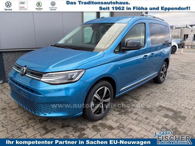 Volkswagen Caddy - Style 1.5 TSI 115PS DSG/AUTOMATIK, Costa-Azul, 17" Alu/Ganzjahresreifen, Winterpaket, ACC-Tempomat, Toter-Winkel, ParkAssist, Parksensoren vo/hi, Rückfahrkamera, Radio Ready2Discover 10" + Wireless AppConnect, Climatronic, Abgedunkelte Scheiben, M-Lederlenkrad