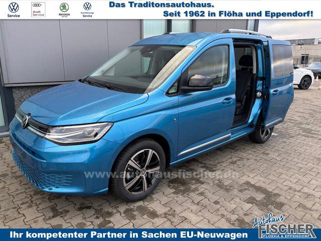 Volkswagen Caddy Style 1.5 TSI 115PS DSG/AUTOMATIK, Costa-Azul, 17" Alu/Ganzjahresreifen, Winterpaket, ACC-Tempomat, Toter-Winkel, ParkAssist, Parksensoren vo/hi, Rückfahrkamera, Radio Ready2Discover 10" + Wireless AppConnect, Climatronic, Abgedunkelte Scheiben, M-Lederlenkrad 