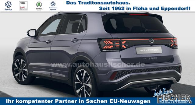 Volkswagen T-Cross R-Line Limited 1.0 TSI 115PS DSG/AUTOMATIK, Grau-Metallic, NAVIGATION, Climatronic, Sitzheizung, 18" Alu, MATRIX-LED-Scheinwerfer, Adaptiver Tempomat ACC, Parksensoren vo/hi, Kamera, Keyless, Abgedunkelte Scheiben, Sicht-Paket, Wireless App-Connect, M-Lederlenkrad 