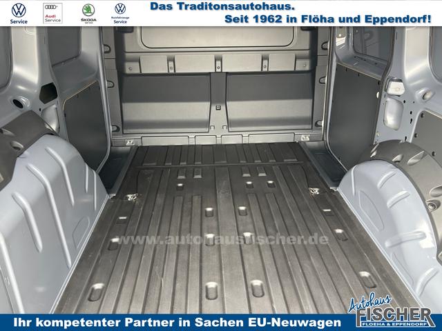 Volkswagen Caddy Cargo 1.5 TSI 115PS, Pure-Grey, Klima, Parksensoren hinten, Reserverad, Kunststoffbodenbelag Fahrer-/Fahrgastraum, Ganzjahresreifen, Radio 10" + Wireless App-Connect, Tempomat, Hecktüren, Schiebetür rechts 