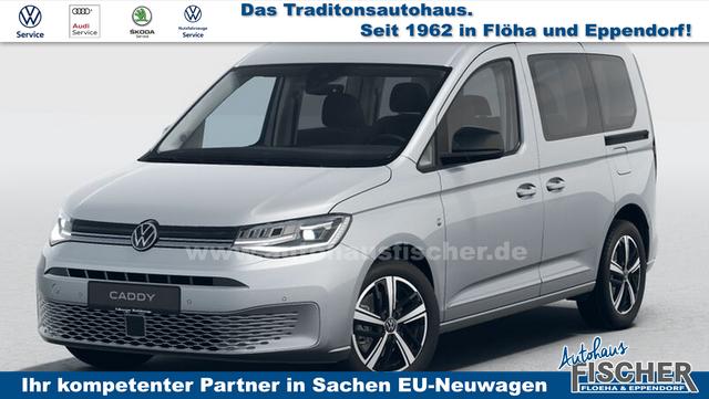 Volkswagen Caddy - Style 1.5 TSI 115PS DSG/AUTOMATIK, Silber-Metallic, 17" Alu/Ganzjahresreifen, Winterpaket, ACC-Tempomat, Toter-Winkel, ParkAssist, Parksensoren vo/hi, Rückfahrkamera, Radio Ready2Discover 10" + Wireless AppConnect, Climatronic, Abgedunkelte Scheiben, M-Lederle