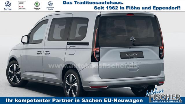 Volkswagen Caddy Style 1.5 TSI 115PS DSG/AUTOMATIK, Silber-Metallic, 17" Alu/Ganzjahresreifen, Winterpaket, ACC-Tempomat, Toter-Winkel, ParkAssist, Parksensoren vo/hi, Rückfahrkamera, Radio Ready2Discover 10" + Wireless AppConnect, Climatronic, Abgedunkelte Scheiben, M-Lederle 