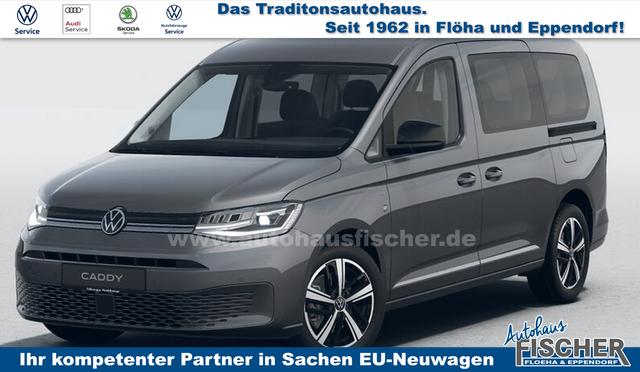 Volkswagen Caddy - Style MAXI 7-SITZER 1.5 TSI 115PS DSG/AUTOMATIK, INDIUM-GRAU, 17" Alu/Ganzjahresreifen, Winterpaket, ACC-Tempomat, Toter-Winkel, ParkAssist, Parksensoren vo/hi, Rückfahrkamera, Radio Ready2Discover 10" + Wireless AppConnect, Climatronic, Abgedunkelte Scheiben