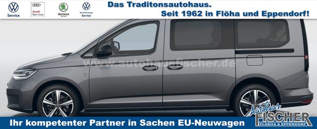 Volkswagen Caddy Style MAXI 7-SITZER 1.5 TSI 115PS DSG/AUTOMATIK, INDIUM-GRAU, 17" Alu/Ganzjahresreifen, Winterpaket, ACC-Tempomat, Toter-Winkel, ParkAssist, Parksensoren vo/hi, Rückfahrkamera, Radio Ready2Discover 10" + Wireless AppConnect, Climatronic, Abgedunkelte Scheiben 