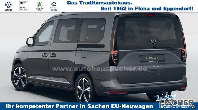 Volkswagen Caddy Style MAXI 7-SITZER 1.5 TSI 115PS DSG/AUTOMATIK, INDIUM-GRAU, 17" Alu/Ganzjahresreifen, Winterpaket, ACC-Tempomat, Toter-Winkel, ParkAssist, Parksensoren vo/hi, Rückfahrkamera, Radio Ready2Discover 10" + Wireless AppConnect, Climatronic, Abgedunkelte Scheiben 
