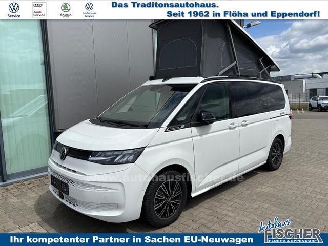 Volkswagen T7 California Beach Camper 2.0 TDI 150PS DSG (AUTOMATIK), Mini-Küche, Privacy-Glas, Aufstelldach, Klimaanlage, Parksensoren vorne und hinten, Digital Cockpit Pro, Radio Ready2Discover 10" + Wireless App-Connect, Tempomat, LED-Scheinwerfer, M-Lederlenkrad, Schiebetüren 
