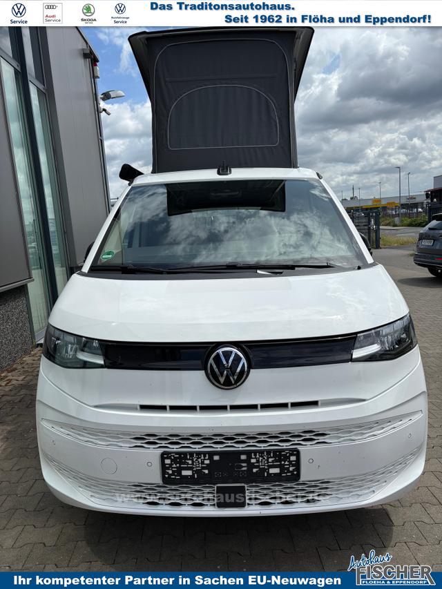 Volkswagen T7 California Beach Camper 2.0 TDI 150PS DSG (AUTOMATIK), Mini-Küche, Privacy-Glas, Aufstelldach, Klimaanlage, Parksensoren vorne und hinten, Digital Cockpit Pro, Radio Ready2Discover 10" + Wireless App-Connect, Tempomat, LED-Scheinwerfer, M-Lederlenkrad, Schiebetüren 
