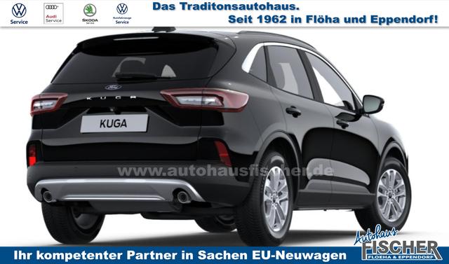 Ford Kuga Titanium 1.5 EcoBoost 186PS AUTOMATIK, Schwarz-Metallic, Winter-Paket, 5 Jahre Garantie, 17" Alu + Allwetterreifen, Navigation 13"-Display, Parksensoren vorne/hinten, Rückfahrkamera, Climatronic, Privacy-Glas, Key-Free-System, Tempomat, LED-Scheinwerfer 