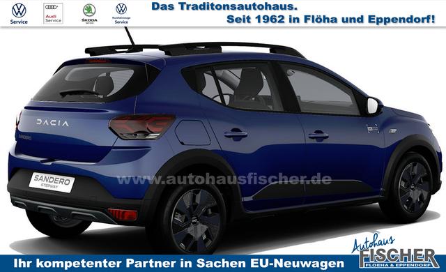 Dacia Sandero Stepway Expression 1.0 ECO-G100 LPG-GASANLAGE/BENZIN, Iron-Blau Metallic, MEDIA Display 8" + Smartphone-Applikation, Klimaanlage, Parksensoren hinten, Tempomat, Dachreling, Lederlenkrad, 4x elektr. Fensterheber, Armlehne, Spiegel einstell-/beheizbar 