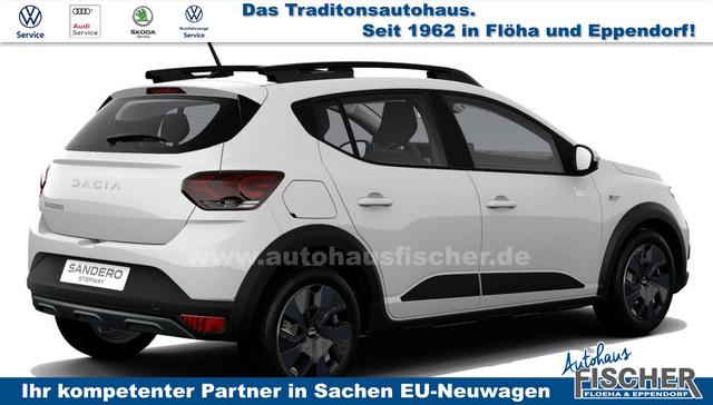 Dacia Sandero Stepway Expression 1.0 ECO-G100 LPG-GASANLAGE/BENZIN, Weiß, MEDIA NAVIGATION 8", Parksensoren vorn & hinten, Rückfahrkamera, Toter-Winkel-Warner, Klimaanlage, Tempomat, Dachreling, Lederlenkrad, 4x elektr. Fensterheber, Armlehne, Spiegel einstell-/beheizbar 