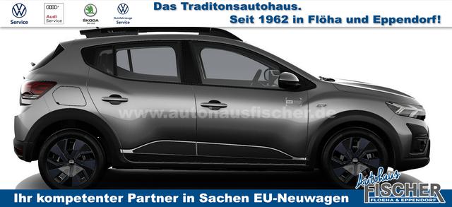 Dacia Sandero Stepway Expression 1.0 ECO-G100 LPG-GASANLAGE/BENZIN, GRAU-MET, MEDIA NAVIGATION 8", Parksensoren vorn & hinten, Rückfahrkamera, Toter-Winkel-Warner, Klimaanlage, Tempomat, Dachreling, Lederlenkrad, 4x elektr. Fensterheber, Armlehne, Spiegel einstell-/beheizbar 