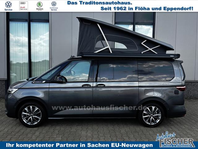Volkswagen T7 California Beach 2.0 TDI 150PS DSG (AUTOMATIK), Aufstelldach, Klimaanlage, Parksensoren vorne und hinten, Digital Cockpit Pro, Radio Ready2Discover 10" + Wireless App-Connect, SIDE ASSIST, ACC, LED-Scheinwerfer, M-Lederlenkrad, Schiebetüren links rechts 