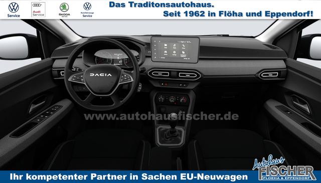 Dacia Sandero Expression 1.0 ECO-G 100 BENZIN/LPG-GASANLAGE, Weiß, Klimaanlage, Parksensoren hinten, Nebelscheinwerfer, Tempomat, Radio 8" + Smartphone-Integration, Lederlenkrad, Armlehne, Außenspiegel elektr. einstell-/beheizbar, Zentralverriegelung mit Fernbedienung 