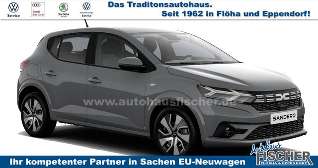 Dacia Sandero - Expression 1.0 ECO-G 100 BENZIN/LPG-GASANLAGE, SONDERLACKIERUNG URBAN-GRAU, Klimaanlage, NAVIGATIONSSYSTEM 8", Parksensoren VORNE + HINTEN, RÜCKFAHRKAMERA, TOTER-WINKEL-WARNER, Nebelscheinwerfer, Tempomat, Lederlenkrad, Armlehne, Spiegel elektr. einstell-/beheizbar