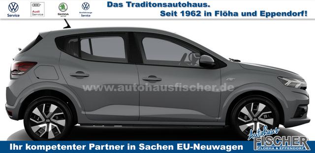 Dacia Sandero Expression 1.0 ECO-G 100 BENZIN/LPG-GASANLAGE, SONDERLACKIERUNG URBAN-GRAU, Klimaanlage, NAVIGATIONSSYSTEM 8", Parksensoren VORNE + HINTEN, RÜCKFAHRKAMERA, TOTER-WINKEL-WARNER, Nebelscheinwerfer, Tempomat, Lederlenkrad, Armlehne, Spiegel elektr. einstell-/beheizbar 