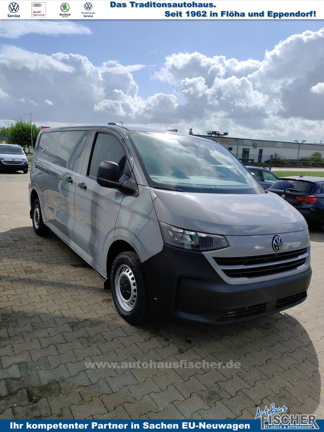 Volkswagen T7 Kastenwagen Basis 2.0 TDI 170PS AUTOMATIK LANG, Grau, HECKFLÜGELTÜREN, 2-Zonen-Klimautomatik, M-Lederlenkrad, Anhängerkupplung, Parksensoren vorn/hinten, Rückfahrkamera, Frontscheibe beheizbar, Ganzjahresreifen, Sitzpaket 46 (inkl. Sitzheizung), Reserverad, 70l Tank 
