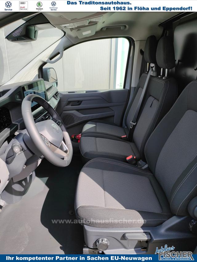 Volkswagen T7 Kastenwagen Basis 2.0 TDI 170PS AUTOMATIK LANG, Grau, HECKFLÜGELTÜREN, 2-Zonen-Klimautomatik, M-Lederlenkrad, Anhängerkupplung, Parksensoren vorn/hinten, Rückfahrkamera, Frontscheibe beheizbar, Ganzjahresreifen, Sitzpaket 46 (inkl. Sitzheizung), Reserverad, 70l Tank 