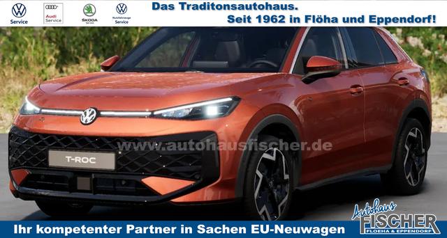 Volkswagen T-Roc LIFE 1.5 eTSI mild-hybrid 116PS DSG (AUTOMATIK), 16" Alufelgen, ACC Tempomat, Climatronic, Rückfahrkamera, Parksensoren vorne/hinten, Radio 12,9" + Wireless App-Connect, Toter-Winkel-Warner, M-Lederlenkrad, Armlehne vorn, LED-Scheinwerfer, Dachreling 
