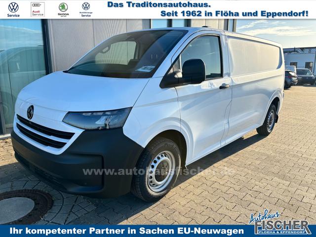 Volkswagen T7 Kastenwagen - Basis 2.0 TDI 170PS AUTOMATIK LANG, Weiß, HECKFLÜGELTÜREN, 2-Zonen-Klimautomatik, M-Lederlenkrad, Anhängerkupplung, Parksensoren vorn/hinten, Rückfahrkamera, Frontscheibe beheizbar, Ganzjahresreifen, Sitzpaket 46 (inkl. Sitzheizung), Reserverad, 70l Tank
