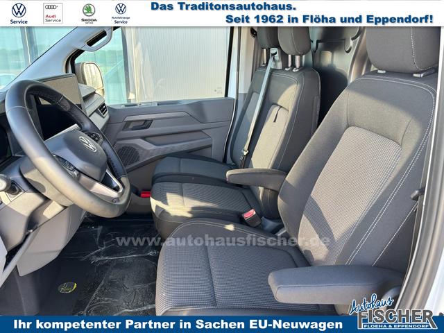Volkswagen T7 Kastenwagen Basis 2.0 TDI 170PS AUTOMATIK LANG, Weiß, HECKFLÜGELTÜREN, 2-Zonen-Klimautomatik, M-Lederlenkrad, Anhängerkupplung, Parksensoren vorn/hinten, Rückfahrkamera, Frontscheibe beheizbar, Ganzjahresreifen, Sitzpaket 46 (inkl. Sitzheizung), Reserverad, 70l Tank 