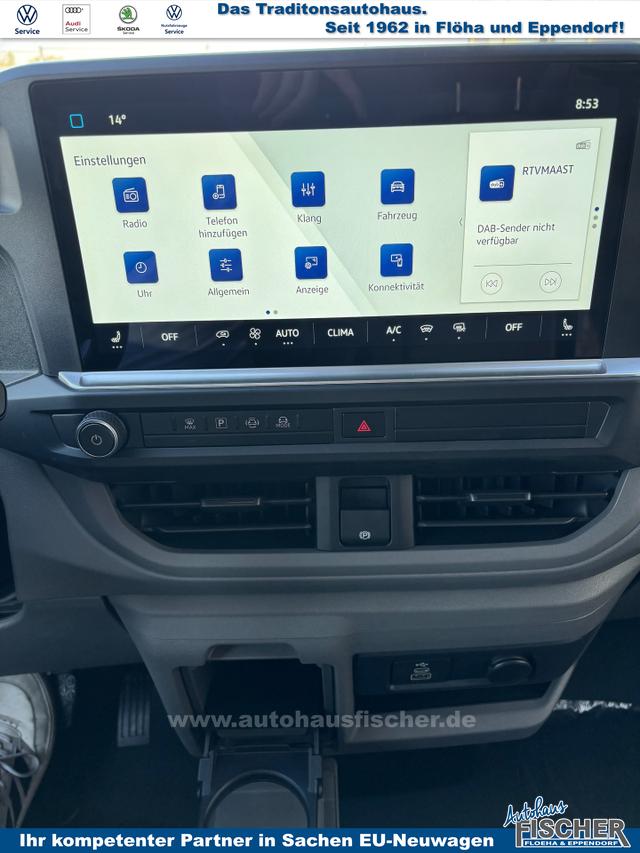 Volkswagen T7 Kastenwagen Basis 2.0 TDI 170PS AUTOMATIK LANG, Weiß, HECKFLÜGELTÜREN, 2-Zonen-Klimautomatik, M-Lederlenkrad, Anhängerkupplung, Parksensoren vorn/hinten, Rückfahrkamera, Frontscheibe beheizbar, Ganzjahresreifen, Sitzpaket 46 (inkl. Sitzheizung), Reserverad, 70l Tank 