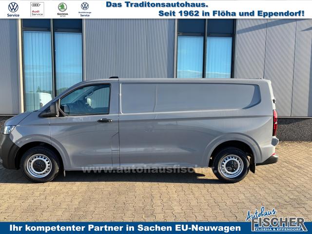 Volkswagen T7 Kastenwagen Basis 2.0 TDI 170PS AUTOMATIK LANG, Grau, HECKFLÜGELTÜREN, 2-Zonen-Klimautomatik, M-Lederlenkrad, Anhängerkupplung, Parksensoren vorn/hinten, Rückfahrkamera, Frontscheibe beheizbar, Ganzjahresreifen, Sitzpaket 46 (inkl. Sitzheizung), Reserverad, 70l Tank 