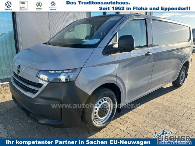 Volkswagen T7 Kastenwagen - Basis 2.0 TDI 170PS AUTOMATIK LANG, Grau, HECKFLÜGELTÜREN, 2-Zonen-Klimautomatik, M-Lederlenkrad, Anhängerkupplung, Parksensoren vorn/hinten, Rückfahrkamera, Frontscheibe beheizbar, Ganzjahresreifen, Sitzpaket 46 (inkl. Sitzheizung), Reserverad, 70l Tank