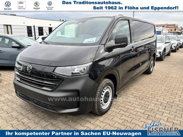 Volkswagen T7 Kastenwagen Basis 2.0 TDI 170PS AUTOMATIK LANG, Schwarz, HECKFLÜGELTÜREN, 2-Zonen-Klimautomatik, M-Lederlenkrad, Anhängerkupplung, Parksensoren vorn/hinten, Rückfahrkamera, Frontscheibe beheizbar, Ganzjahresreifen, Sitzpaket 46 (inkl. Sitzheizung), Reserverad, 70l Tank 