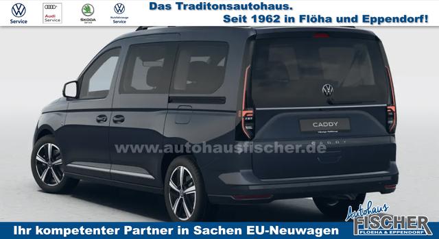 Volkswagen Caddy Style MAXI 7-SITZER 1.5 TSI 115PS DSG/AUTOMATIK, BLAU-MET., 17" Alu/Ganzjahresreifen, Winterpaket, ACC-Tempomat, Toter-Winkel, ParkAssist, Parksensoren vo/hi, Rückfahrkamera, Radio Ready2Discover 10" + Wireless AppConnect, Climatronic, Abgedunkelte Scheiben 
