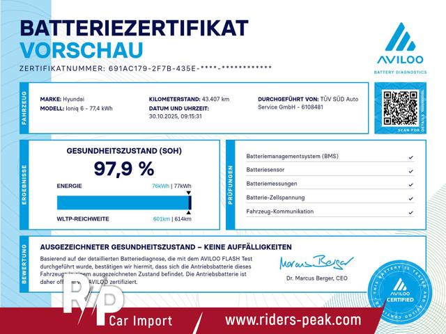 Hyundai IONIQ 6 Uniq Elektro 77,4 kWh, Matrix, HuD, Side, AreaView, Navi, BOSE, Winter 