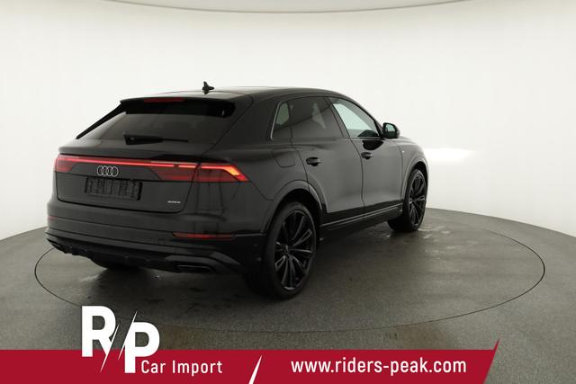 Audi Q8 50 TDI quattro qu S-LINE, Standheizung, HuD, Luft, Pano, B&O, 23-Zoll, AHK, Leder, AreaView, Optik schwarz 