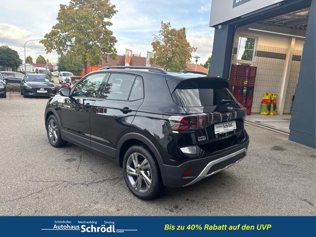 Volkswagen / T-Cross / Schwarz / / / 1.0 TSI DSG Life, AHK, IQ.Light, Kamera, ACC, Side, 17-Zoll