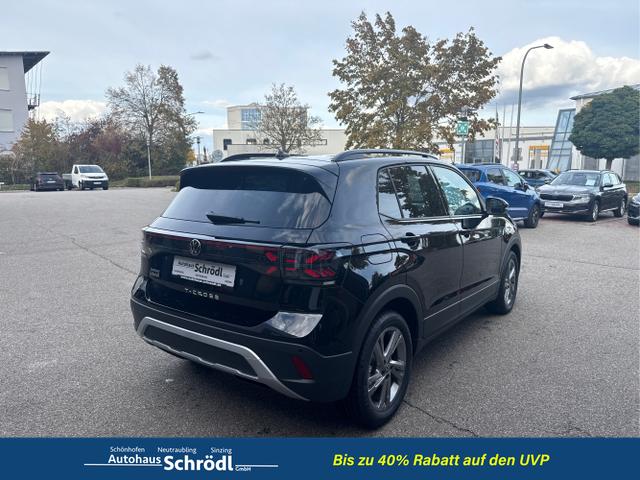 Volkswagen / T-Cross / Schwarz / / / 1.0 TSI DSG Life, AHK, IQ.Light, Kamera, ACC, Side, 17-Zoll