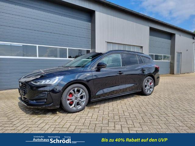 Ford Focus Turnier - 1.0 125PS ST-Line X Voll-Leder elektr. Heckklappe Winterpaket Rückf.Kamera ACC Klimaautomatik Sitzheizung Lenkradheizung Frontscheibe beheizb. Ford-Navi SYNC 4 B+O Sound DAB+ Bluetooth Apple Carplay Android Auto PDC v+h 2xKeyless 17-LM