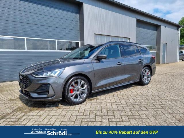 Ford Focus Turnier - 1.0 125PS ST-Line X Voll-Leder elektr. Heckklappe Winterpaket Rückf.Kamera ACC Klimaautomatik Sitzheizung Lenkradheizung Frontscheibe beheizb. Ford-Navi SYNC 4 B+O Sound DAB+ Bluetooth Apple Carplay Android Auto PDC v+h 2xKeyless 17-LM