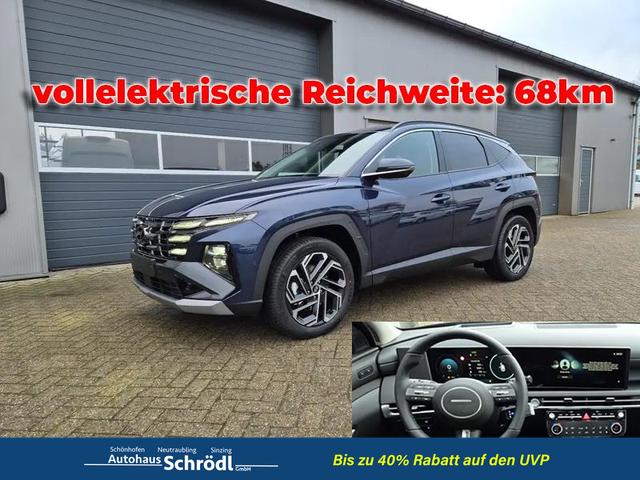 Hyundai TUCSON - Prime 1.6 T-GDI 252PS Automatik PHEV FACELIFT MY2025 Voll-Leder elektr. Heckklappe Sitzheizung v+h Lenkradheizung ACC Klimaautomatik HUD Navi Krell-Sound 12,3"-Touchscreen DAB+ wireless Apple CarPlay + Android Auto PDC 4xKamera 2xKeyless 19-LM
