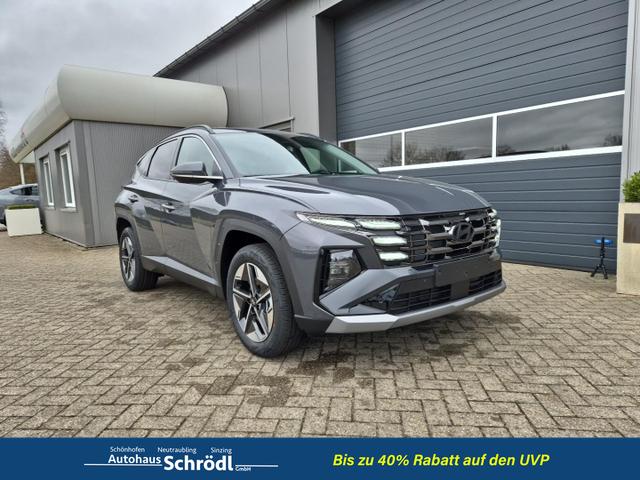 Hyundai TUCSON - Trend 1.6 T-GDI 215PS AT HEV FACELIFT MY2025 elektr. Heckklappe Teil-Leder Sitzheizung v+h Lenkradheizung ACC Klimaautomatik Navi Touchscreen DAB+ wireless Apple CarPlay + Android Auto PDC Rückf.Kamera Matrix-LED-Scheinw.