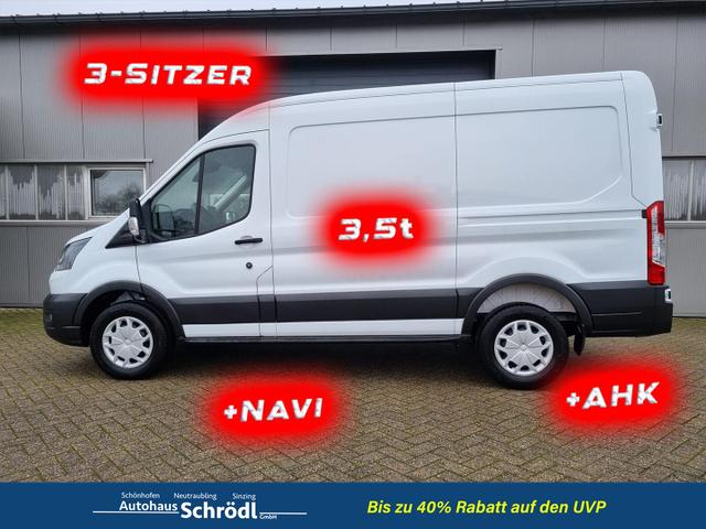 Ford Transit - L2H2 2.0 TDCi 130PS Trend 3,5t 3-Sitzer AHK Klima Navi Bluetooth DAB Frontscheibe beheizb. PDC v+h Rückf.Kamera Tempomat