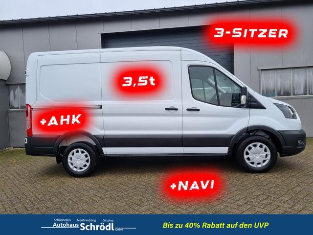 Ford Transit - L2H2 2.0 TDCi 130PS Trend 3,5t 3-Sitzer AHK Klima Navi Bluetooth DAB Frontscheibe beheizb. PDC v+h Rückf.Kamera Tempomat
