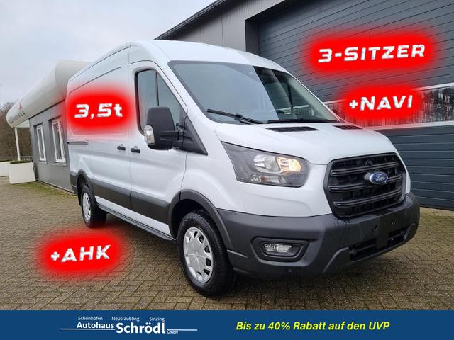 Ford Transit - L2H2 2.0 TDCi 130PS Trend 3,5t 3-Sitzer AHK Klima Navi Bluetooth DAB Frontscheibe beheizb. PDC v+h Rückf.Kamera Tempomat