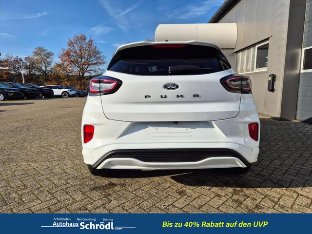 Ford Puma ST-Line X 1.0 EcoBoost Hybrid 125PS Automatik NEUES MODELL 360°Kamera AbstandsTempomat el.Heckklappe Premium Leder (Sensico) B+O-Sound Klimaautomatik Sitzheizung Lenkradheizung Frontscheibe beheizb. Ford-Navi SYNC4 Bluetooth Apple CarPlay Android A 