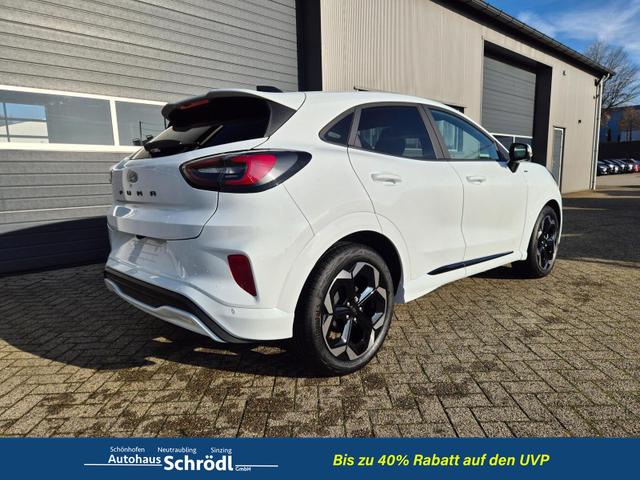 Ford Puma ST-Line X 1.0 EcoBoost Hybrid 125PS Automatik NEUES MODELL 360°Kamera AbstandsTempomat el.Heckklappe Premium Leder (Sensico) B+O-Sound Klimaautomatik Sitzheizung Lenkradheizung Frontscheibe beheizb. Ford-Navi SYNC4 Bluetooth Apple CarPlay Android A 