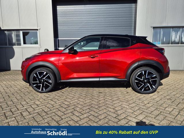 Nissan Juke 1.0 DIG-T 114PS N-Design Automatik Teil-Leder Klimaautomatik Sitzheizung Lenkradheizung PDC v+h R&uuml;ckf.Kamera Navi 19"LM Bluetooth Touchscreen Apple CarPlay Android Auto 