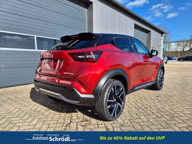 Nissan Juke 1.0 DIG-T 114PS N-Design Automatik Teil-Leder Klimaautomatik Sitzheizung Lenkradheizung PDC v+h R&uuml;ckf.Kamera Navi 19"LM Bluetooth Touchscreen Apple CarPlay Android Auto 